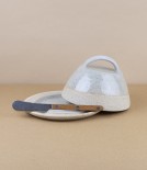 Joseph Bull Stoneware Butter Dish, Ash Glaze