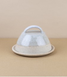 Joseph Bull Stoneware Butter Dish, Ash Glaze