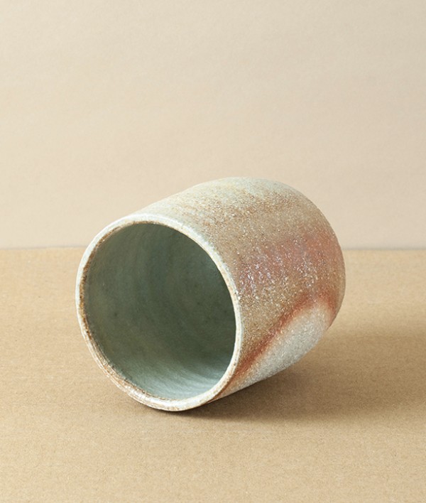 Joseph Bull Wood-Fired Stoneware Yunomi, Half Glaze
