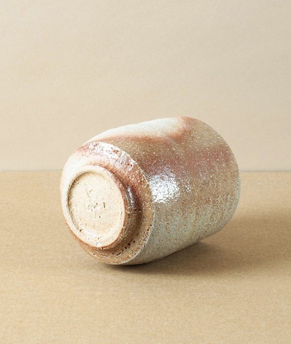 Joseph Bull Wood-Fired Stoneware Yunomi, Half Glaze