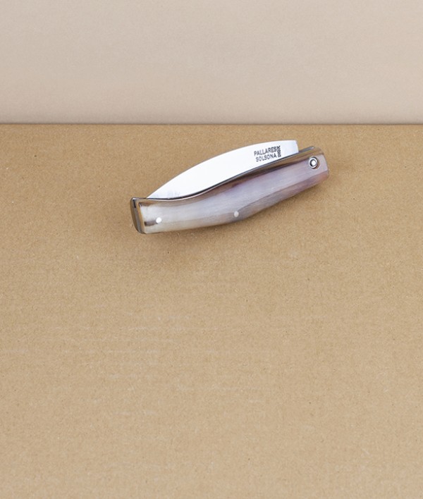 Pallarès Busa Folding Knife, Polished Horn Handle