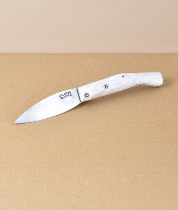 Pallarès Busa Folding Knife, Polished Antler Handle