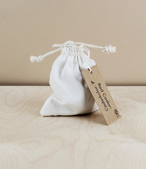 Cedar-wood balls in cotton bag