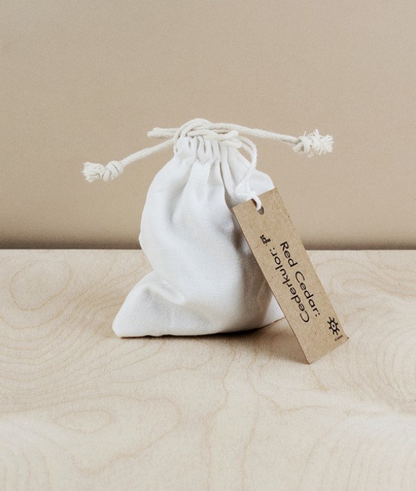 Cedar-wood balls in cotton bag