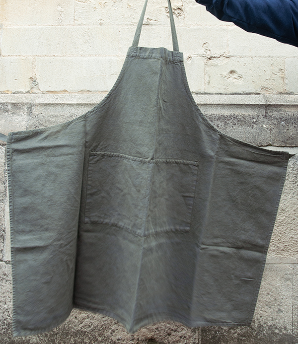 French Linen & Cotton Long Apron, Flueriste Lierre