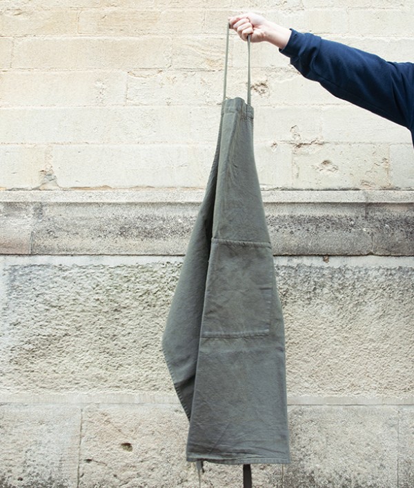 French Linen & Cotton Long Apron, Flueriste Lierre