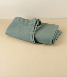 French Linen & Cotton Long Apron, Flueriste Lierre