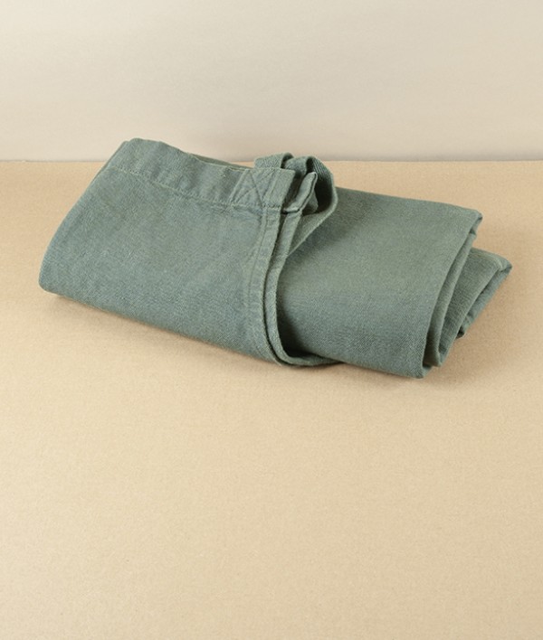 French Linen & Cotton Long Apron, Flueriste Lierre