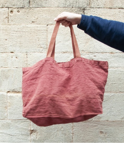 French Linen Woven Large Tote, Brique