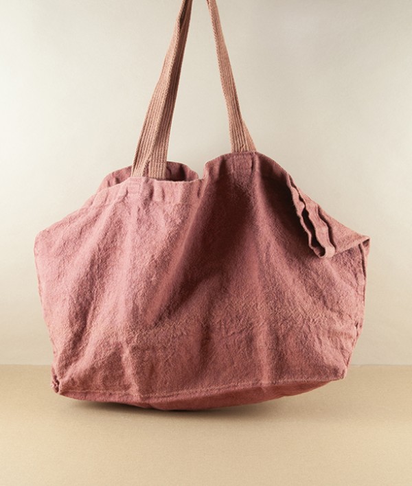 French Linen Woven Carry-All, Brique