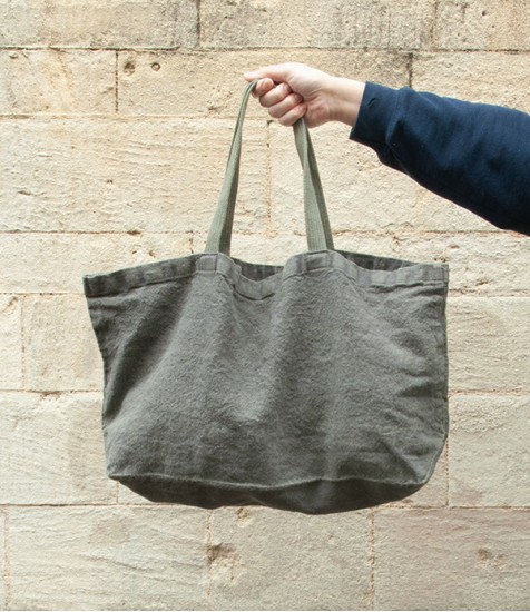 French Linen Woven Large Tote, Oxide