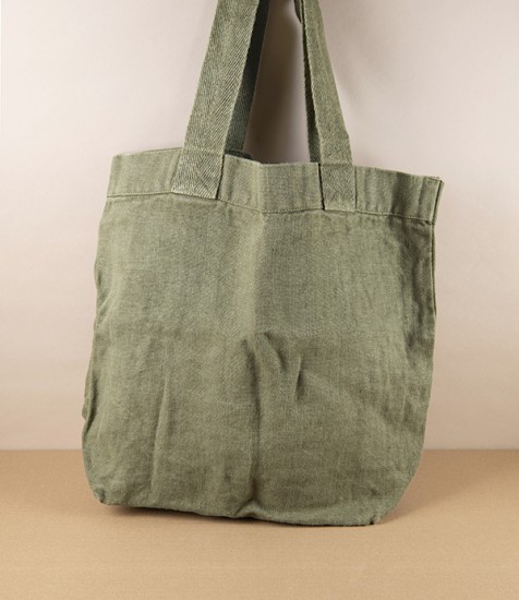 French Washed Linen Tote Bag, Avocado