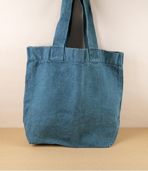 French Washed Linen Tote Bag, Petrol