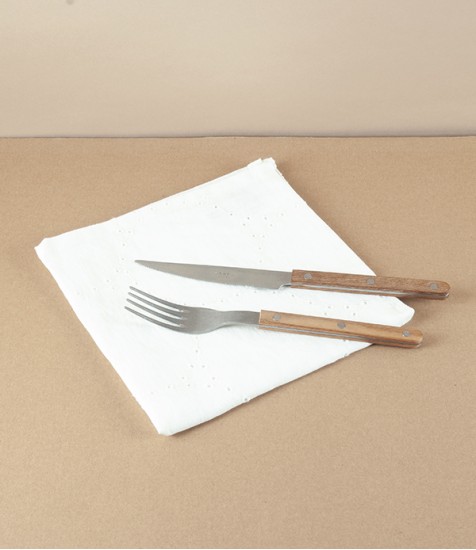 French Linen Napkin, Venise, White