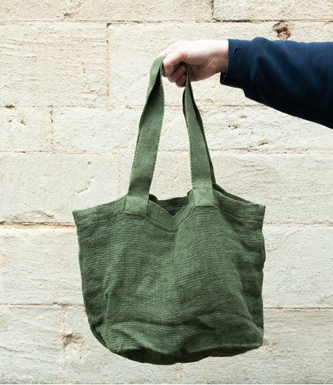 French Linen Woven Shopper, Treillis