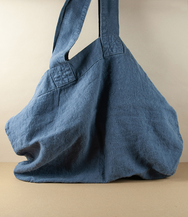 French Linen Over-Sized Woven Carry-All, Indigo