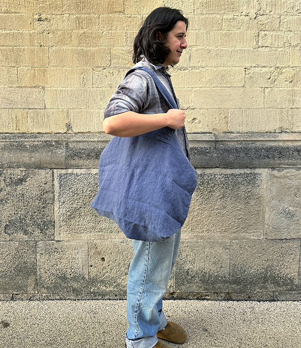 French Linen Over-Sized Woven Carry-All, Indigo