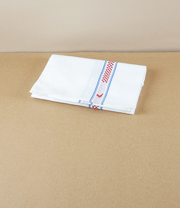 Pure Cotton French Kitchen Towel, Vichy Coq