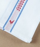 Pure Cotton French Kitchen Towel, Vichy Coq