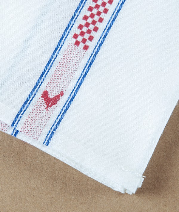 Pure Cotton French Kitchen Towel, Vichy Coq