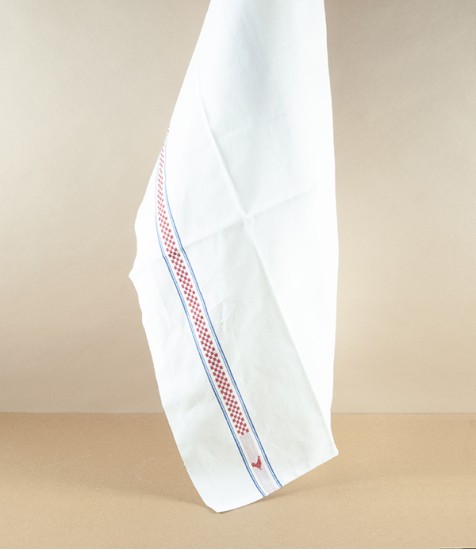 Pure Cotton French Kitchen Towel, Vichy Coq