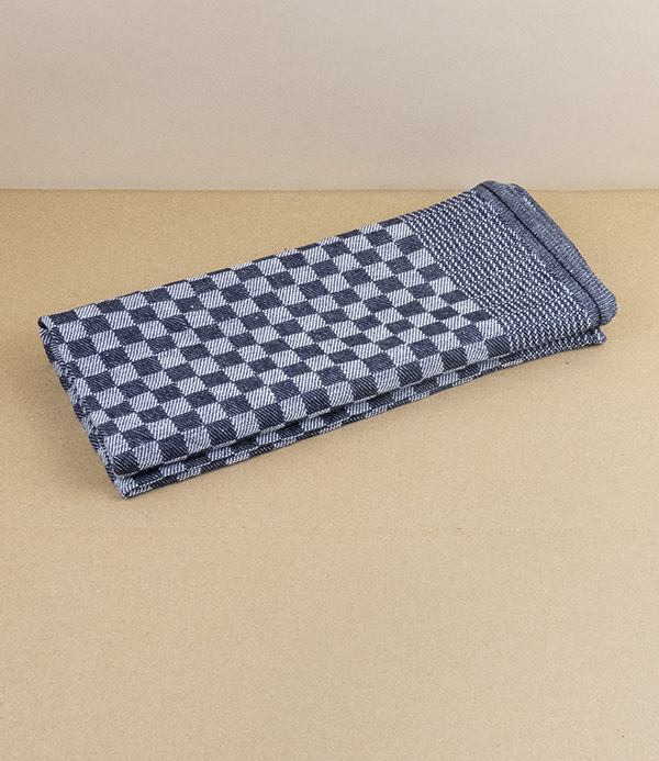 Jacquard woven kitchen towel, black check