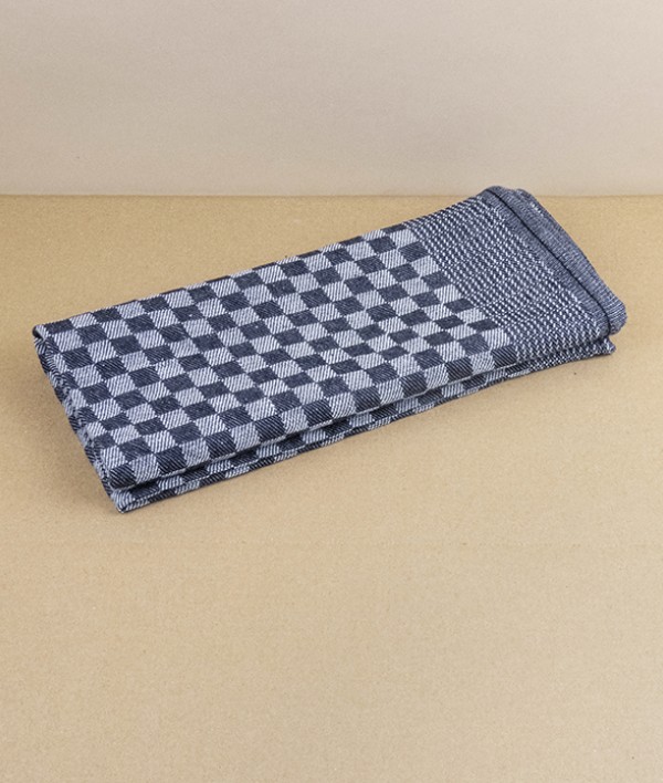 Jacquard woven kitchen towel, black check