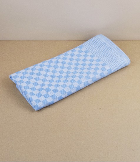 Jacquard woven kitchen towel, blue check