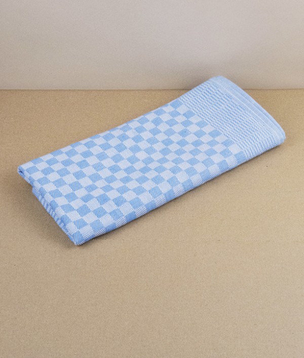 Jacquard woven kitchen towel, blue check