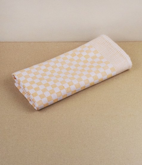 Jacquard woven kitchen towel, gold check