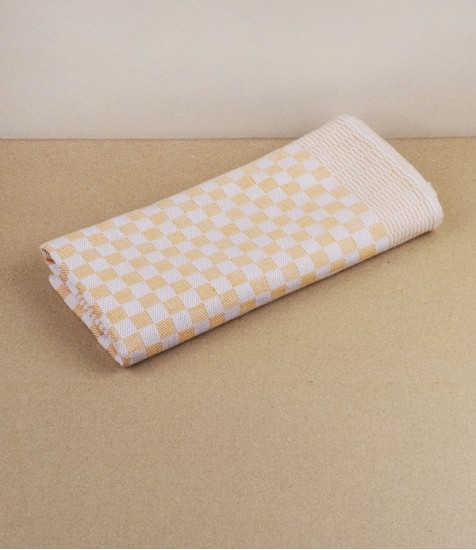 Jacquard woven kitchen towel, gold check