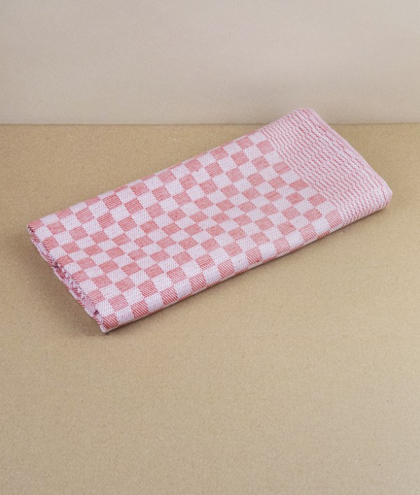 Jacquard woven kitchen towel, red check