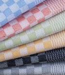 Jacquard woven kitchen towel, green check