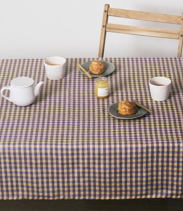 Lithuanian Linen Square Tablecloth, Summer Gingham