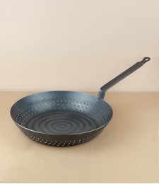 Chestnut pan for hobs, carbon steel