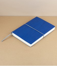 Italian notebook with elastic, A5, Plain, Blue