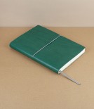 Italian notebook with elastic, A5, Lined and Numbered, Green