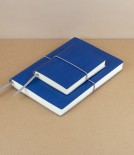 Italian notebook with elastic, A5, Plain, Blue