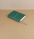 Italian Pocket Notebook with Elastic, Lined, Green