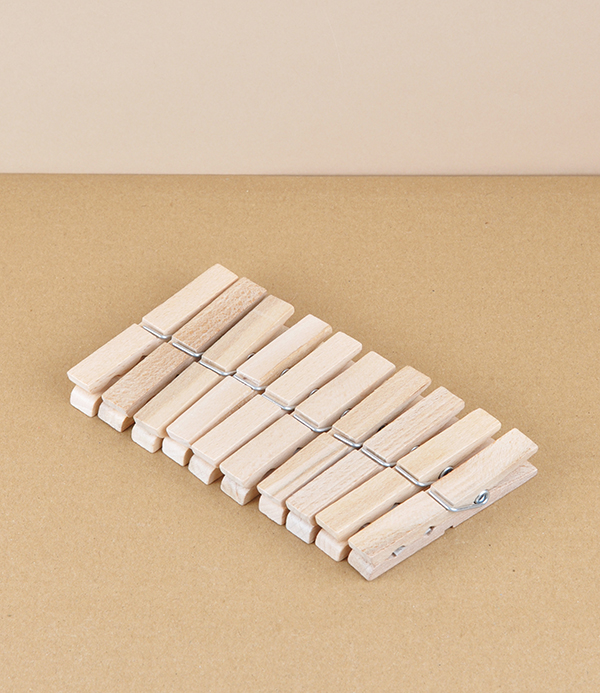 Strong Clothes Pegs, Waxed Beech, Germany