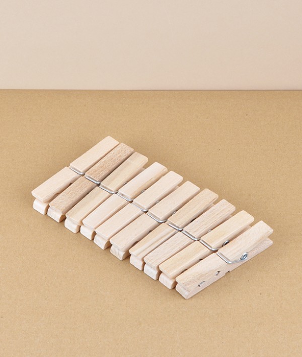 Strong Clothes Pegs, Waxed Beech, Germany