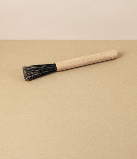 Brush for Small Spaces & Coffee Grinders, Oiled Oak & Horsehair