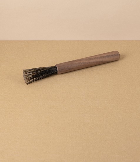 Brush for Small Spaces & Coffee Grinders, Oiled Walnut & Horsehair