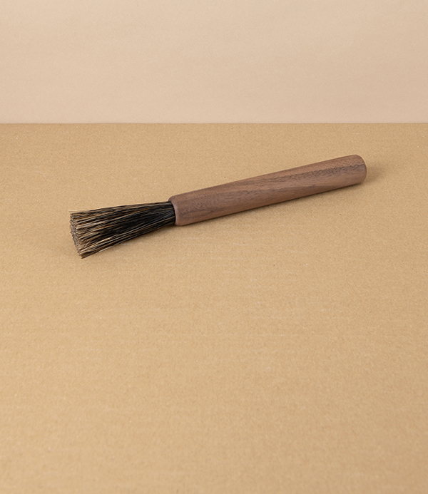 Brush for Small Spaces & Coffee Grinders, Oiled Walnut & Horsehair
