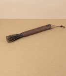 Brush for Small Spaces & Coffee Grinders, Oiled Walnut & Horsehair with Loop