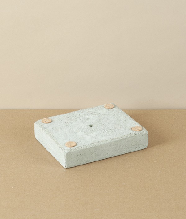 Swedish Hand Cast Concrete Soap Dish, Rectangular