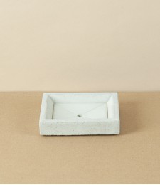 Swedish Hand Cast Concrete Soap Dish, Rectangular