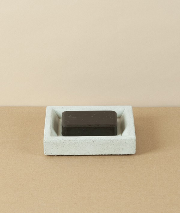 Swedish Hand Cast Concrete Soap Dish, Rectangular