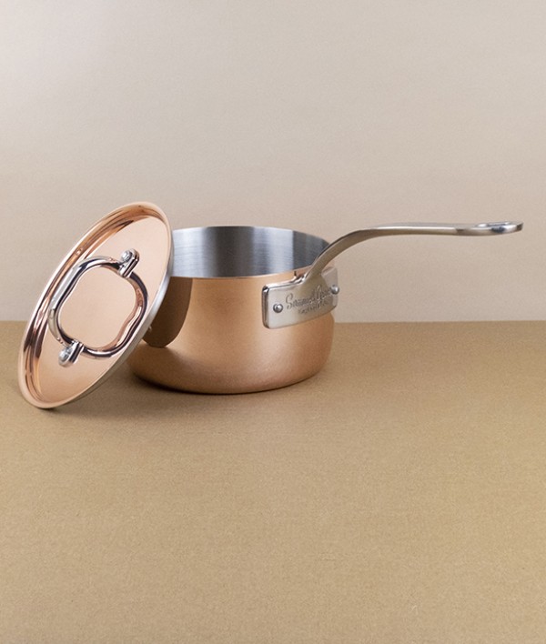 English copper & stainless steel lidded saucepan, 1.5l
