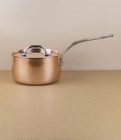 English copper & stainless steel lidded saucepan, 1.5l